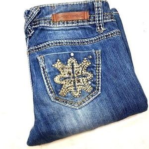 Almost famous boot cut destroyed jeans